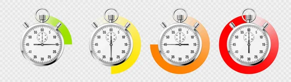 Ρεαλιστικό Κλασικό Χρονόμετρο Λαμπερό Μεταλλικό Χρονόμετρο Χρονόμετρο Καντράν Πολύχρωμο Χρονόμετρο — Διανυσματικό Αρχείο