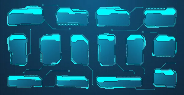 Des Éléments Hud Futuristes Bleus Interface Utilisateur Science Fiction Zones — Image vectorielle
