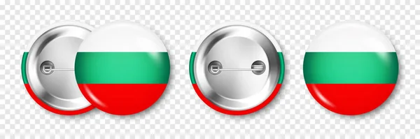 Значок Болгарским Флагом Сувенир Болгарии Блестящий Значок Сверкающей Металлической Застежкой — стоковый вектор