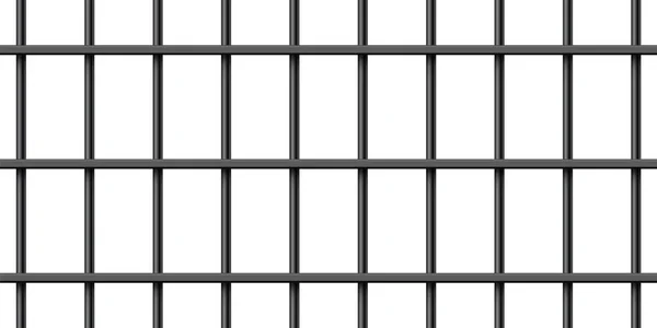 Barres Métalliques Réalistes Noires Isolées Sur Fond Blanc Cage Prison — Image vectorielle