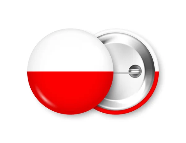 Κουμπί Σήμα Πολωνική Σημαία Αναμνηστικό Από Την Πολωνία Γυαλιστερό Σήμα — Διανυσματικό Αρχείο
