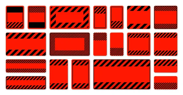 Verschiedene Leere Rote Warnschilder Mit Diagonalen Linien Achtung Gefahren Oder — Stockvektor