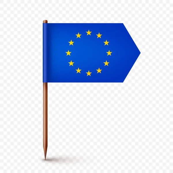 Bandeira Palito Dentes Europeia Realista Lembrança Europa Palito Madeira Com — Vetor de Stock
