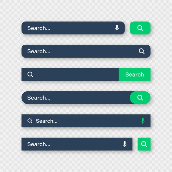 Various Search Bar Templates Dark Mode Internet Browser Engine Search — Wektor stockowy