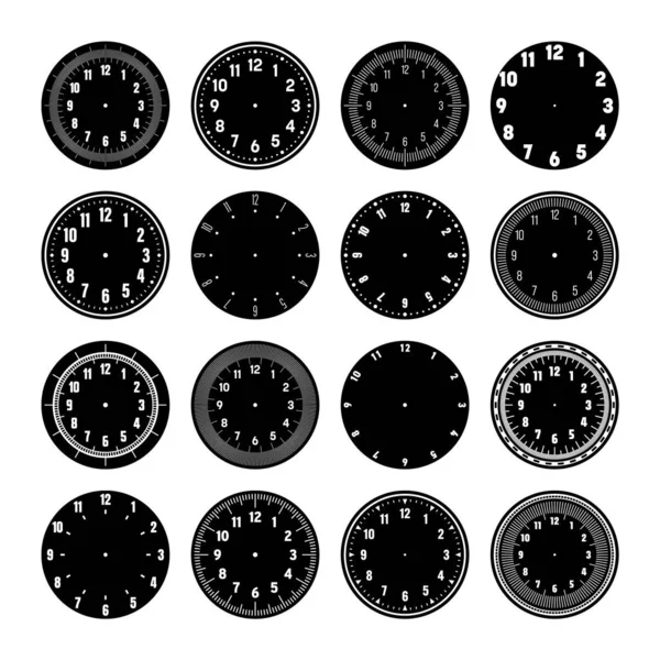 Relojes Mecánicos Esfera Del Reloj Con Números Bisel Temporizador Elemento — Vector de stock