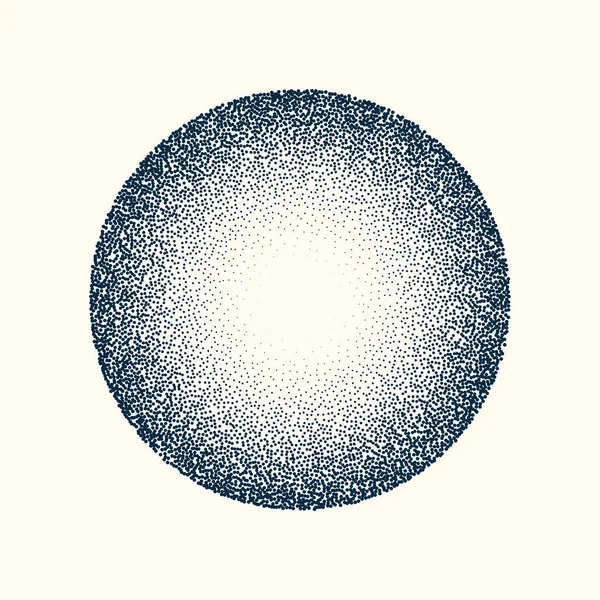 Shaped Dotted Object Vintage Stipple Element Fading Gradient Stippling Dotwork — Vettoriale Stock