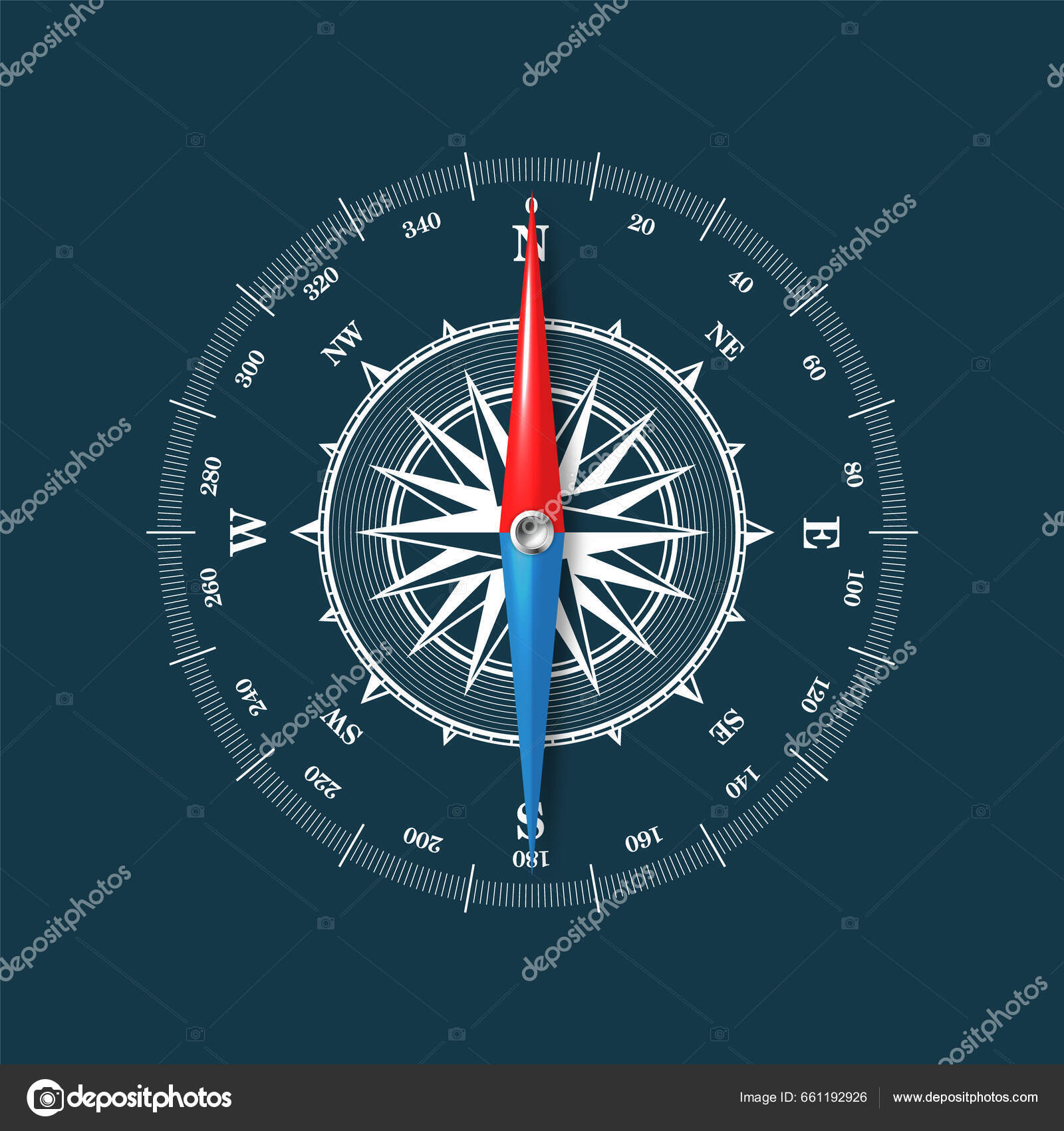 Havkompass Nautisk Vind Steg Med Himmelretninger Nord Øst Sør Vest –  stockvektor ©floral_set 661192926