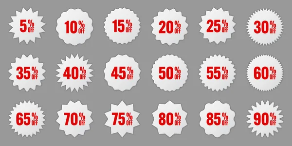 Price Tags Collection Special Offer Shopping Discount Label Percent Discount — Stock Vector