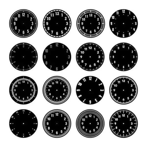 Mekanik Saat Yüzleri Rakamlarla Çevirmeli Saat Bezel Zamanlayıcı Kronometre Elementinde — Stok Vektör