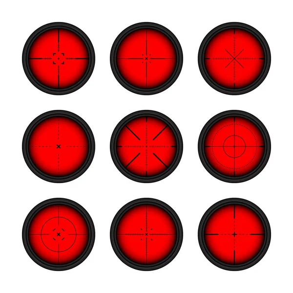 Various Weapon Thermal Infrared Sights Sniper Rifle Optical Scopes Hunting — Stock Vector