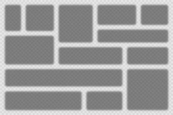 Коллекция Реалистичных Прямоугольных Теней Прозрачные Делители Квадратных Страниц Элементы Дизайна — стоковый вектор