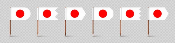 Realistické Různé Japonské Párátka Vlajky Suvenýr Japonska Dřevěné Párátka Papírovou — Stockový vektor