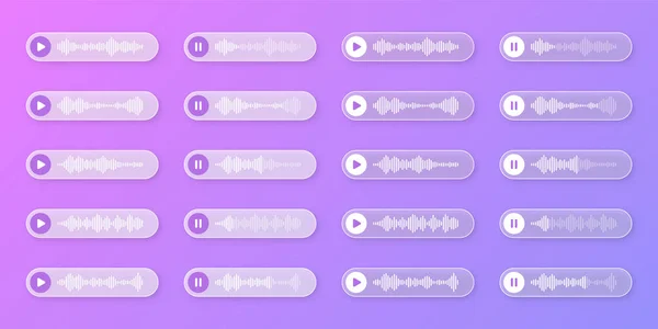 Voix Message Audio Bulles Parole Transparentes Cadre Texte Sms Chat — Image vectorielle