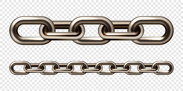 现实的褐色金属链带旧的生锈的链子 工业用重钢链材 矢量说明 — 图库矢量图片