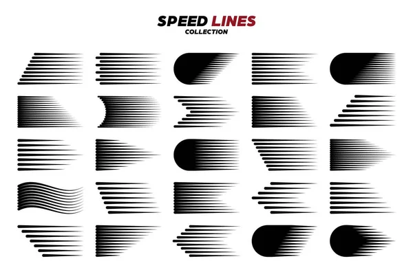 Чорний Мультфільм Або Комічні Швидкісні Лінії Круглими Кутами Проста Лінія — стоковий вектор