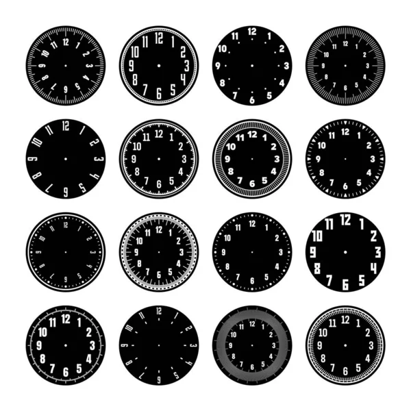 Μηχανικές Όψεις Ρολογιού Καντράν Ρολογιού Αριθμούς Στεφάνη Χρονόμετρο Χρονόμετρο Στοιχείο — Διανυσματικό Αρχείο