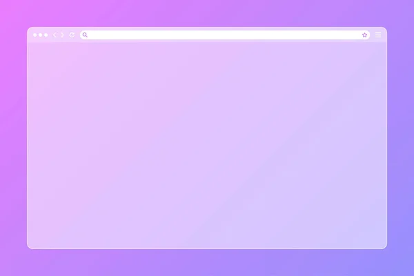 Leere Transparente Web Browser Fenster Mit Symbolleiste Und Suchfeld Auf — Stockvektor