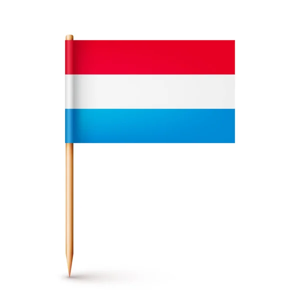 Luxemburgische Zahnstocher Flagge Souvenir Aus Luxemburg Holzzahnstocher Mit Papierfahne Ortsmarke — Stockvektor