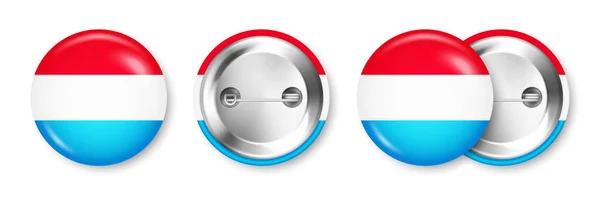 Insignia Botón Con Bandera Luxemburguesa Recuerdo Luxemburgo Insignia Pin Brillante — Archivo Imágenes Vectoriales
