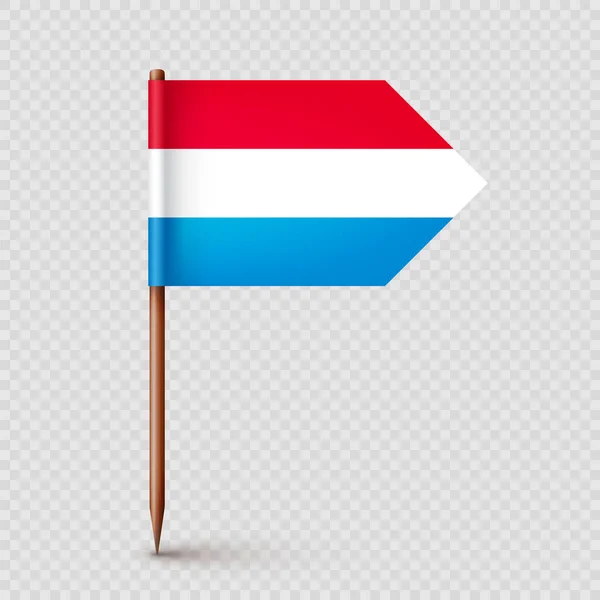 Люксембургский Флаг Зубочисткой Сувенир Люксембурга Деревянная Зубочистка Бумажным Флагом Местонахождение — стоковый вектор