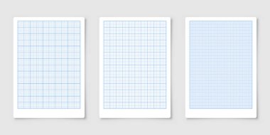 Izgaralı çizelge kağıdı. Milimetre kağıt dokusu, geometrik desen. Mavi çizim, eğitim, teknik mühendislik ya da ölçek ölçümü için boş. Vektör illüstrasyonu.