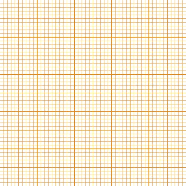 Arkusz Papieru Graficznego Siatką Papier Milimetrowy Geometryczny Wzór Pomarańczowy Wyłożony — Wektor stockowy
