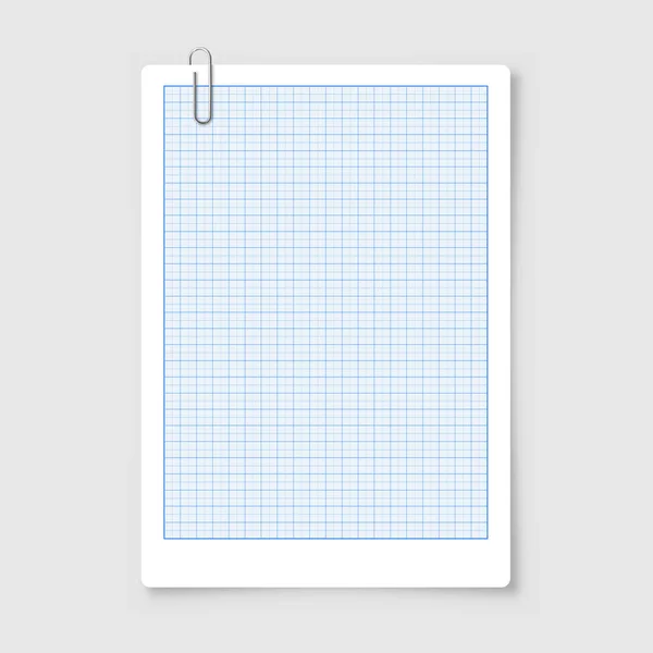 List Grafického Papíru Mřížkou Milimetrová Textura Papíru Geometrický Vzor Modrá — Stockový vektor