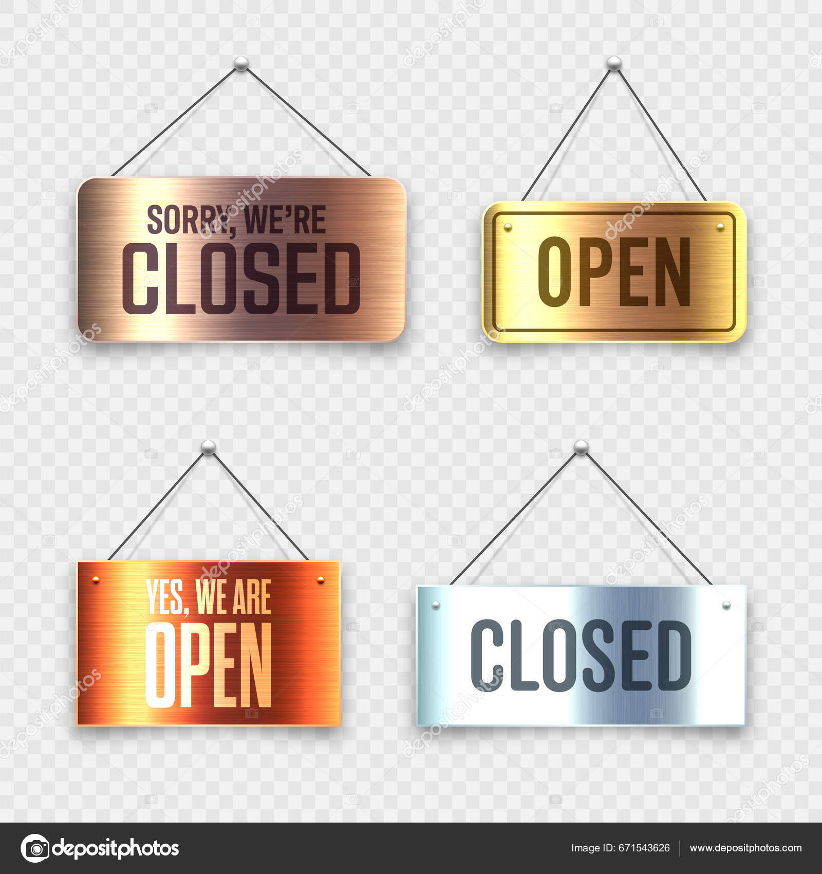 Metal Cepillado Letreros Colgantes Abiertos Cerrados Cartel Puerta ...