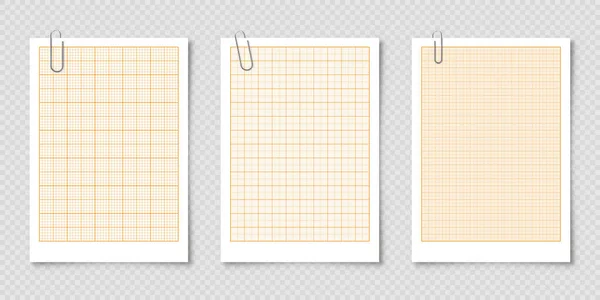 Blatt Graphenpapier Mit Raster Millimeter Papierstruktur Geometrisches Muster Orange Ausgekleidete — Stockvektor