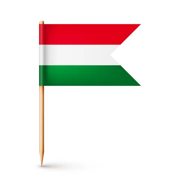 Bandeira Palito Dentes Húngara Realista Lembrança Hungria Palito Madeira Com —  Vetores de Stock