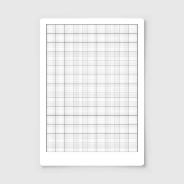 Blatt Graphenpapier Mit Raster Millimeter Papierstruktur Geometrisches Muster Graue Ausgekleidete — Stockvektor