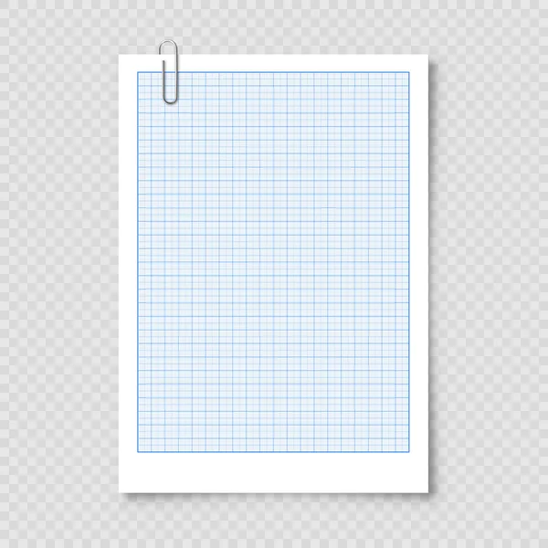 Blatt Graphenpapier Mit Raster Millimeter Papierstruktur Geometrisches Muster Blauer Linierter — Stockvektor