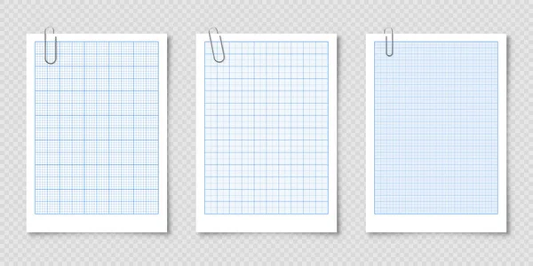 Blad Van Grafiekpapier Met Raster Millimeter Papieren Textuur Geometrisch Patroon — Stockvector