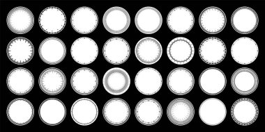 Mekanik saat yüzleri, bezel. Dakika ve saat işaretli yuvarlak arama. Zamanlayıcı ya da kronometre elemanı. Boş ölçüm çemberi ölçeği ve bölünmeler. Vektör illüstrasyonu