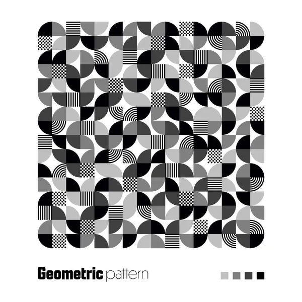 Geometrische Trendy Patroon Bauhaus Stijl Moderne Achtergrond Met Eenvoudige Elementen — Stockvector