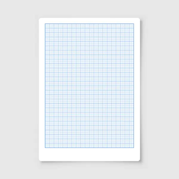 Arkusz Papieru Graficznego Siatką Papier Milimetrowy Geometryczny Wzór Niebieska Podszewka — Wektor stockowy