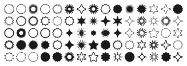 Acımasız geometrik şekiller, semboller. Basit ilkel elementler ve formlar. Bauhaus retro tasarımı, modaya uygun çağdaş minimalist tarzı. Vektör illüstrasyonu.