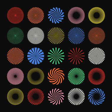 Acımasız geometrik şekiller, renkli semboller. Basit ilkel elementler ve formlar. Bauhaus retro tasarımı, modaya uygun çağdaş minimalist tarzı. Vektör illüstrasyonu.