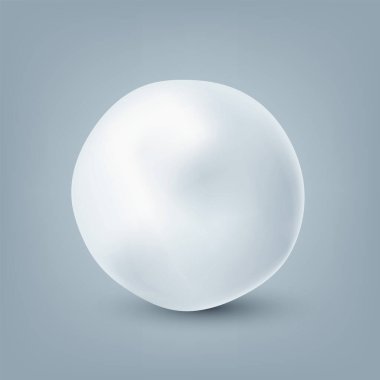 Gerçekçi kartopu koleksiyonu. Donmuş buz topu, beyaz kar. Noel ya da Yeni Yıl için kış süslemesi. Vektör illüstrasyonu.