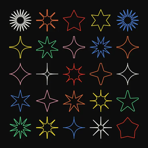 Brutalistische Geometrische Vormen Kleurrijke Symbolen Eenvoudige Primitieve Elementen Vormen Bauhaus — Stockvector