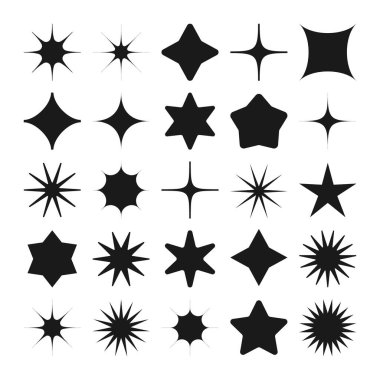 Acımasız geometrik şekiller, semboller. Basit ilkel elementler ve formlar. Bauhaus retro tasarımı, modaya uygun çağdaş minimalist tarzı. Vektör illüstrasyonu.