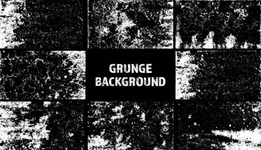 Grunge dokuyu örtüyor. Çatlakları ve çizikleri olan eski kirli beton arka plan. Sorunlu kumlu yüzey. Klasik şehir arkaplanı. Çizilmiş ve lekelenmiş tasarım öğesi. Vektör illüstrasyonu.