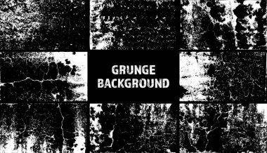 Grunge dokuyu örtüyor. Çatlakları ve çizikleri olan eski kirli beton arka plan. Sorunlu kumlu yüzey. Klasik şehir arkaplanı. Çizilmiş ve lekelenmiş tasarım öğesi. Vektör illüstrasyonu.