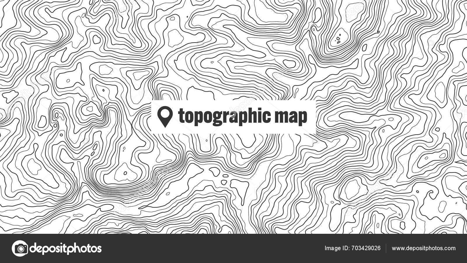 Topographic Map Contour Lines Geographic Terrain Grid Relief Height ...