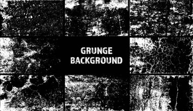 Grunge dokuyu örtüyor. Çatlakları ve çizikleri olan eski kirli beton arka plan. Sorunlu kumlu yüzey. Klasik şehir arkaplanı. Çizilmiş ve lekelenmiş tasarım öğesi. Vektör illüstrasyonu.