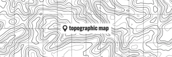 Topographic Map Contour Lines Geographic Terrain Grid Relief Height Elevation — Stock Vector