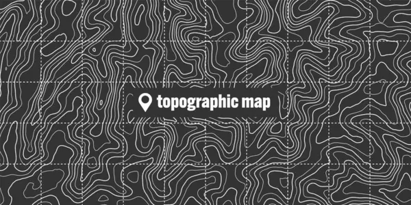 Topographic Map Contour Lines Geographic Terrain Grid Relief Height Elevation — Stock Vector