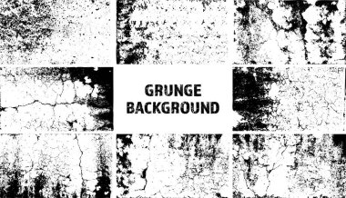 Grunge dokuyu örtüyor. Çatlakları ve çizikleri olan eski kirli beton arka plan. Sorunlu kumlu yüzey. Klasik şehir arkaplanı. Çizilmiş ve lekelenmiş tasarım öğesi. Vektör illüstrasyonu.