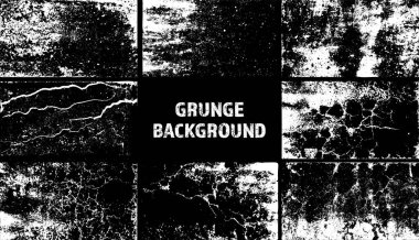 Grunge dokuyu örtüyor. Çatlakları ve çizikleri olan eski kirli beton arka plan. Sorunlu kumlu yüzey. Klasik şehir arkaplanı. Çizilmiş ve lekelenmiş tasarım öğesi. Vektör illüstrasyonu.