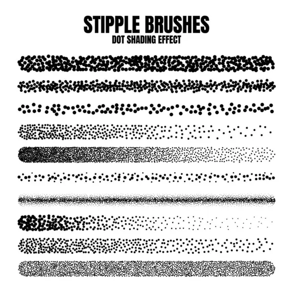 Pincel Scatter Stipple Dibujo Tinta Texturizado Gradiente Desvanecimiento Stippling Dibujo — Archivo Imágenes Vectoriales